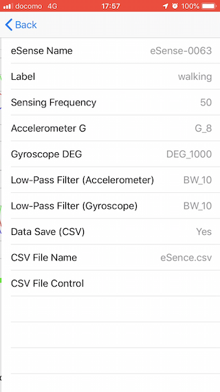 eSense Client Settings